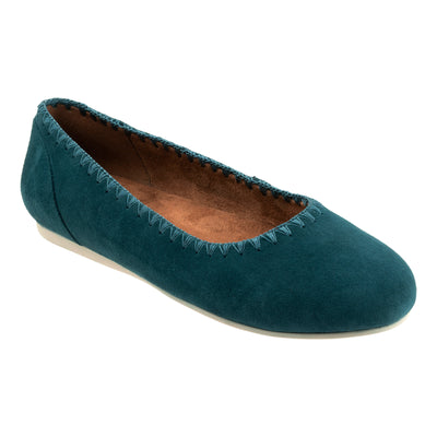 Sonoma Embroidery in Teal Suede - side view