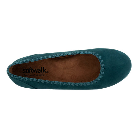 Sonoma Embroidery in Teal Suede - top view