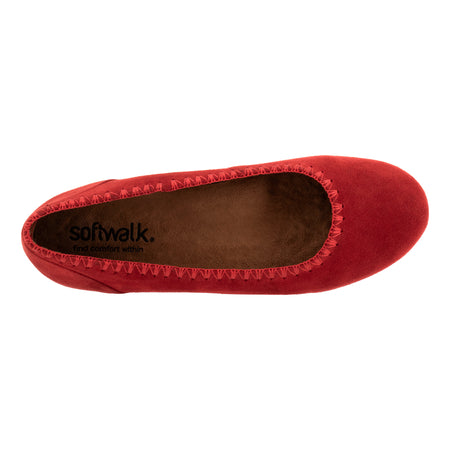 Sonoma Embroidery in Red Suede - top view
