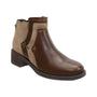 Boot, David Tate Spike, brown and tan suede and leather with block heel, stud accents, padded footbed for comfort.