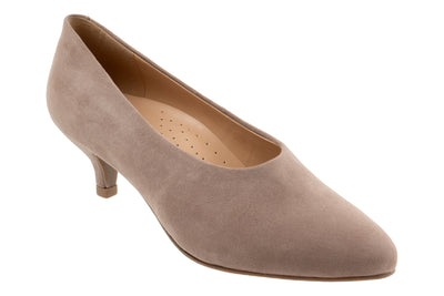 Kimber in Taupe Suede - side view