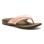 Sandal, pink/brown, The Walking Company Balboa, textured footbed for support, shown front-side on white background.
