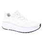 Sneaker, Propet Ultra, white knit mesh upper, Ortholite insole, textured sole, side view.