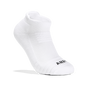 Socks, ABEO 3 Pk: white cotton, ribbed, cushioned footbed, black logo by toe, shown on a plain background.