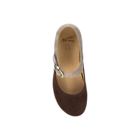 Bonny Mary Jane in Chocolate Taupe - top view