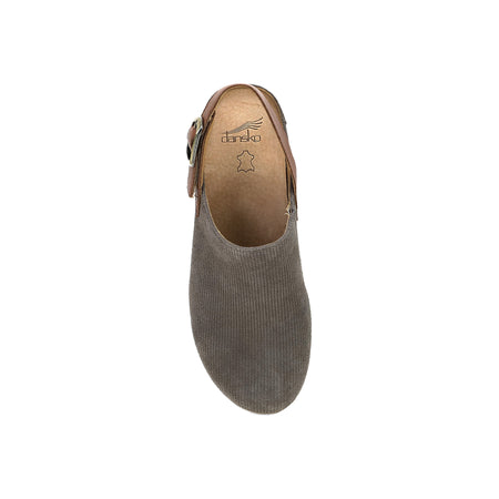 Merrin in Stone Emb Suede - top view
