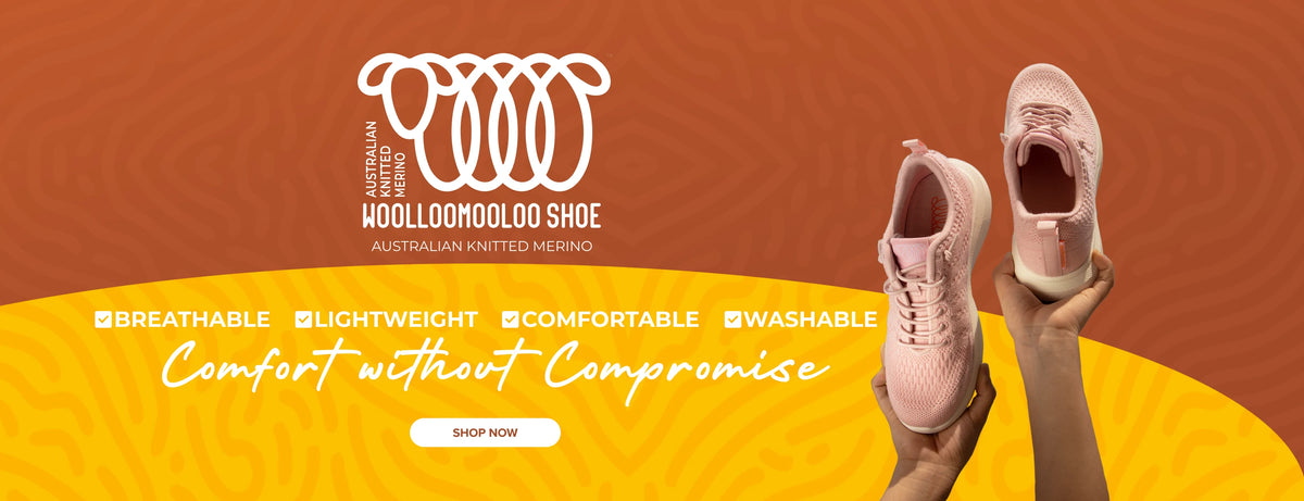 Woolloomooloo Shoe Australian Knitted Merino breathable lightweight comfortable washable comfort without compromise