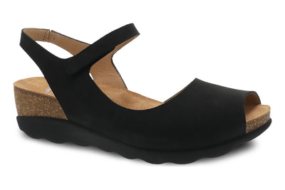 Marcy in Black Milled Nubuck - side view