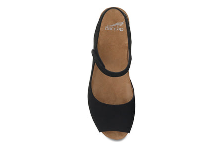 Marcy in Black Milled Nubuck - top view