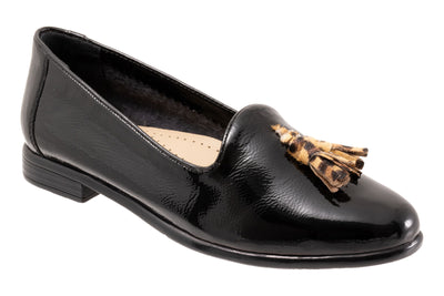 Liz Tassel in Black Patent - side view