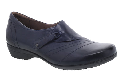 Franny in Navy Burnished - side view
