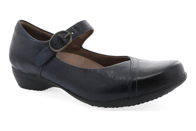 Fawna in Navy Burnished Calf - side view