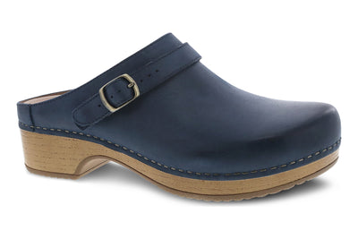 Berry in Navy Burnished Full Grain - side view