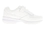 Shoe, white leather, laces, hook-and-loop strap, cushioned EVA midsole for comfort. Propet Lifewalker Flex.