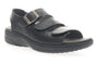 Sandal, Propet Breezy Walker, black, open-toe, Velcro and buckle closures, removable footbed for comfort.