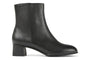 Boot, black leather, Camper Katie K400664; women’s ankle style with low block heel, rounded toe, removable insole.