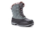 Boot, black waterproof suede, Propet Lumi Tall Lace with rubber lower, lace-up front, faux fur top.