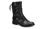 Boot, black leather, Sofft Sharnell Low with low block heel, rounded toe, back laces, and cushioned footbed.