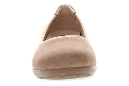 Yara in Natural Buff Suede - top view