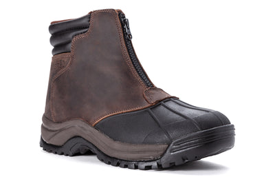 Blizzard Mid Zip in Brown Black - side view