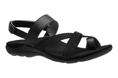 Barnett Metatarsal in Black Embossed Reptile - side view