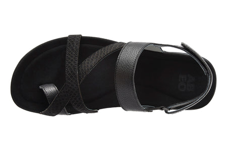 Barnett Metatarsal in Black Embossed Reptile - top view