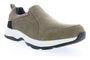 Slip-on sneaker, The Propet Cash; brown water-resistant upper, white sole, black outsole. Comfort fit shown on white.