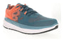 Sneaker, blue and orange Propet Ultra knit mesh with lightweight EVA midsole cushioning.