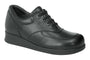 Shoe, black leather, lace-up, thick sole; Drew Shoes Fiesta. Diabetic-friendly, plantar fasciitis support.