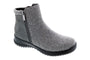 Boot, Drew Shoes Kool, gray, synthetic upper, side zipper, flat black sole, round toe; suitable for cold weather.
