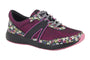 Shoe, Alegria Traq Qarma, floral print with pink trim, black sole, Q Chip smart feature for walking support.