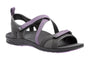 Sandal, gray/purple, ABEO Pearl with adjustable straps, arch support, cushioned sole.