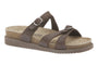 Sandal, white, Mephisto Hannel with two straps, cork latex footbed, adjustable buckles, cork sole for support.