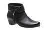 Bootie, ABEO Mila womens, tan nubuck, built-in orthotic support, low block heel, folded cuff detail.