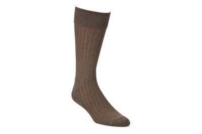 Bamboo Rib Crew in Chocolate - side view