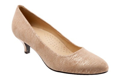 Kiera in Tan Metallic - side view